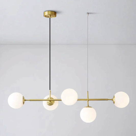 Olive Tree Milky Glass Kitchen Island line pendant light