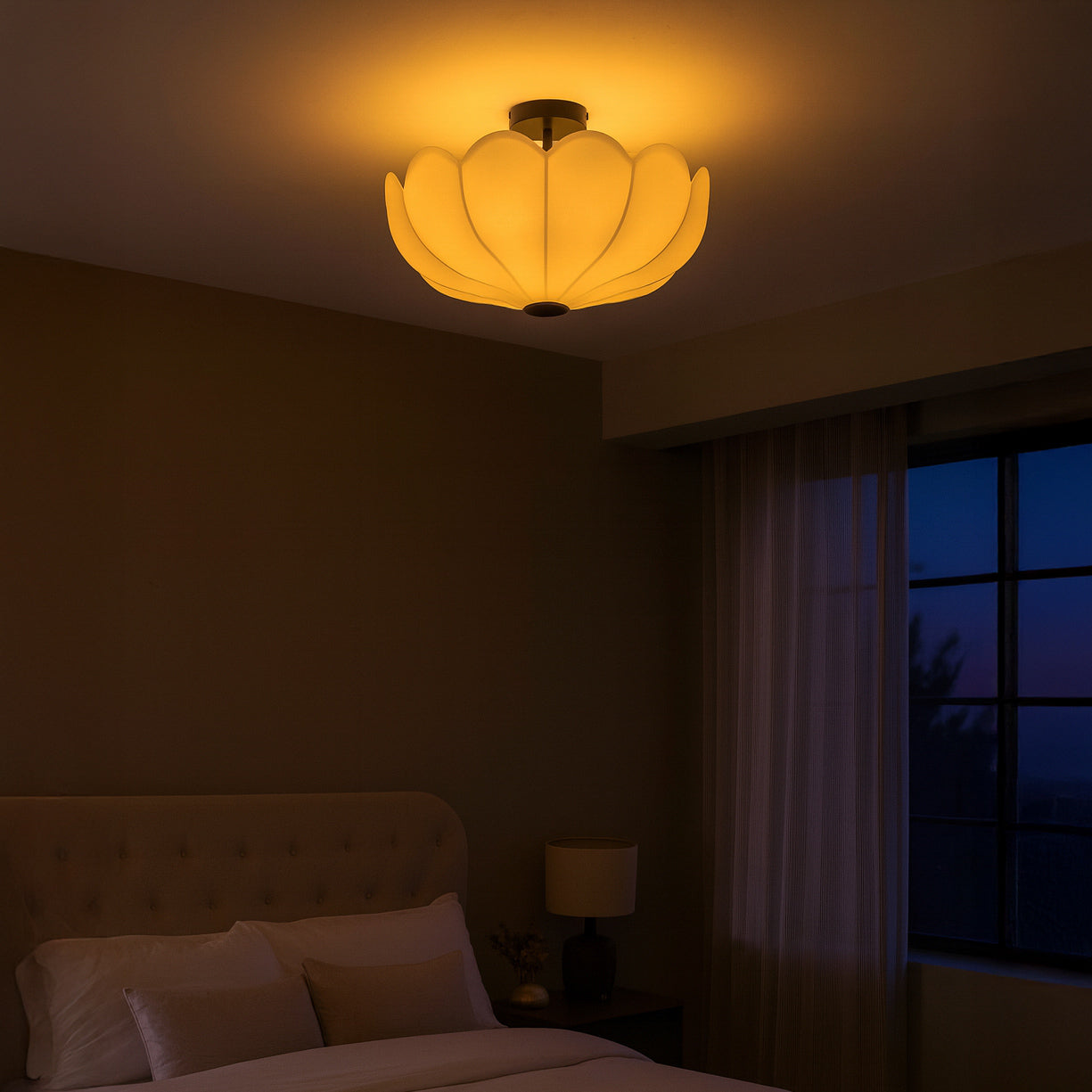 Pivione Handmade Fabric Flower Ceiling Light