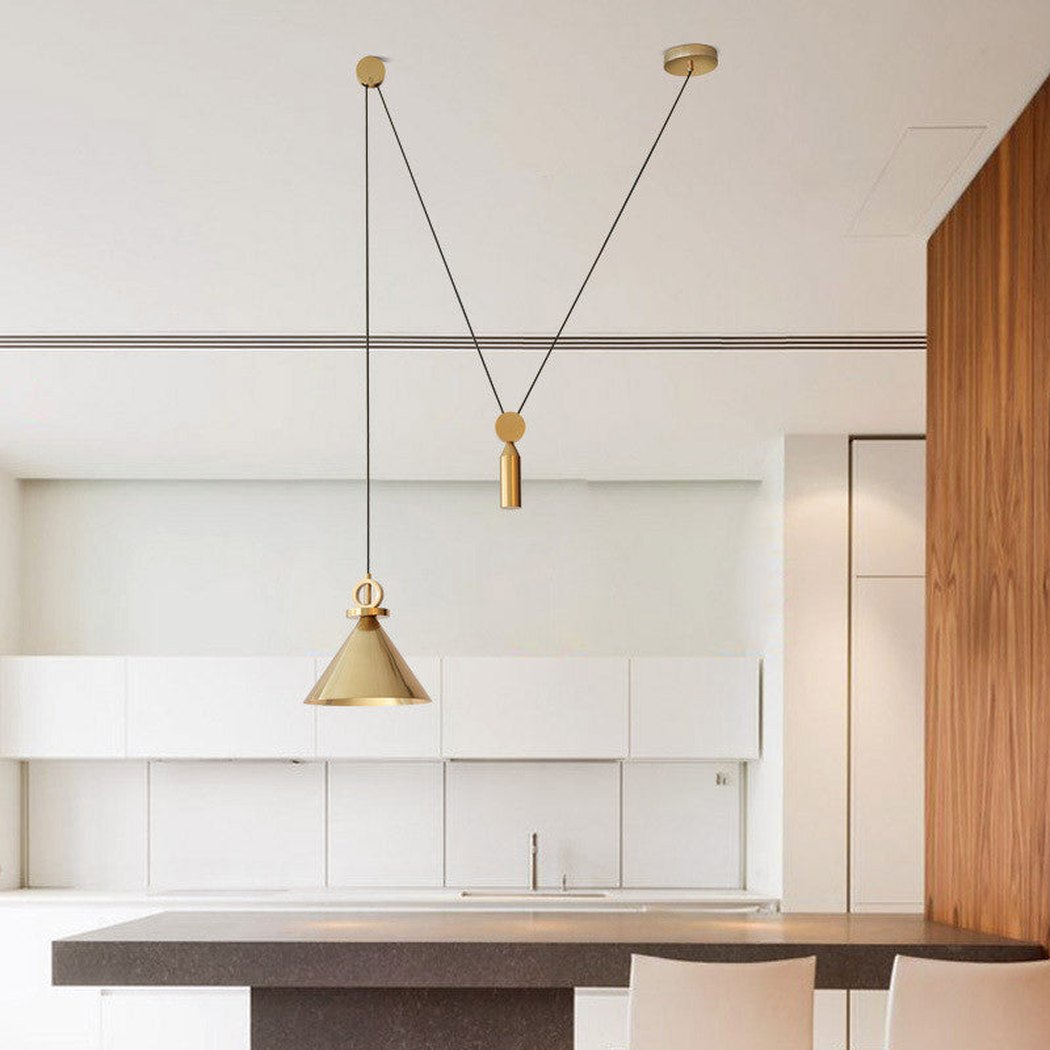 Amun Modern Pulley Brass Pendant Light