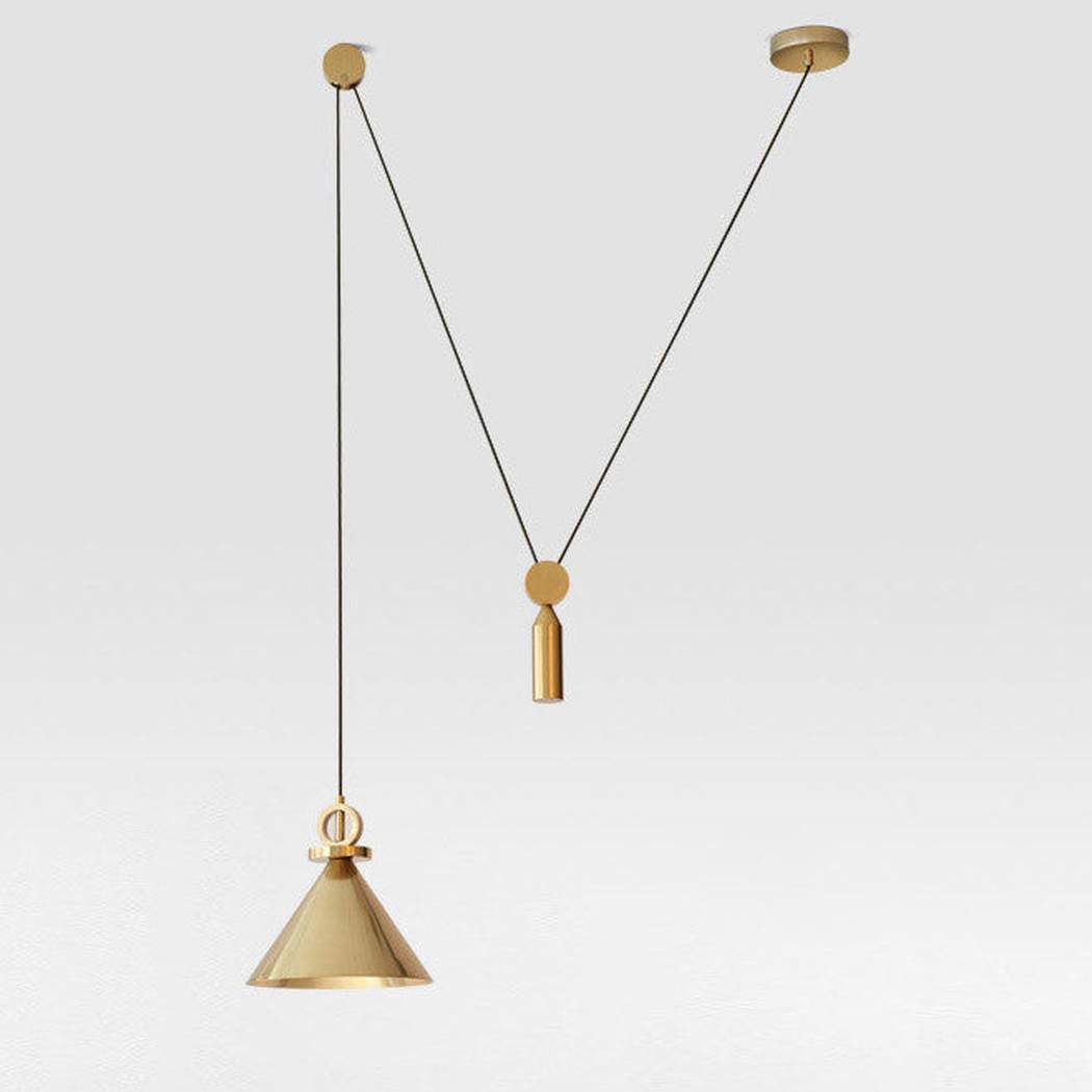 Amun Modern Pulley Brass Pendant Light