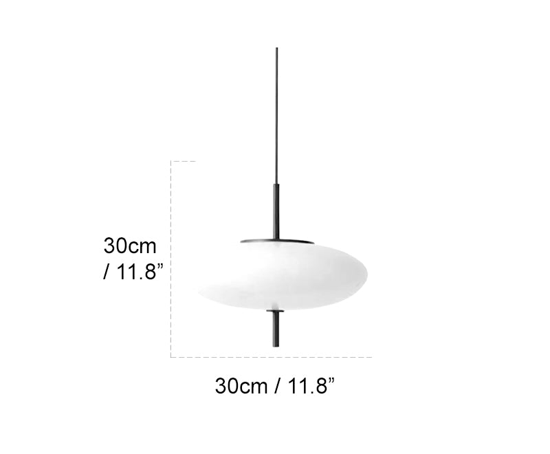 Fluo Bauhaus Milk Glass Pendant Light
