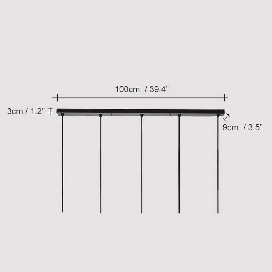 Linear ceiling rose for grouping multiple pendant lights