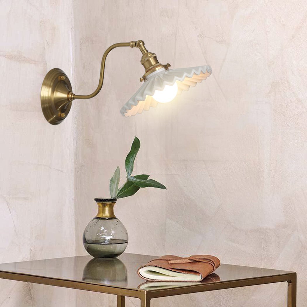 Tutu White Porcelain Gooseneck Wall Sconce