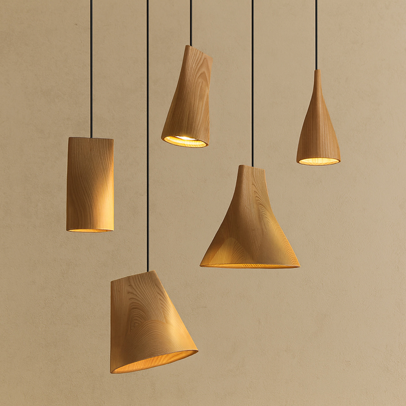 Walnut Solid Wood Minimalist Scandinavian Pendant Light