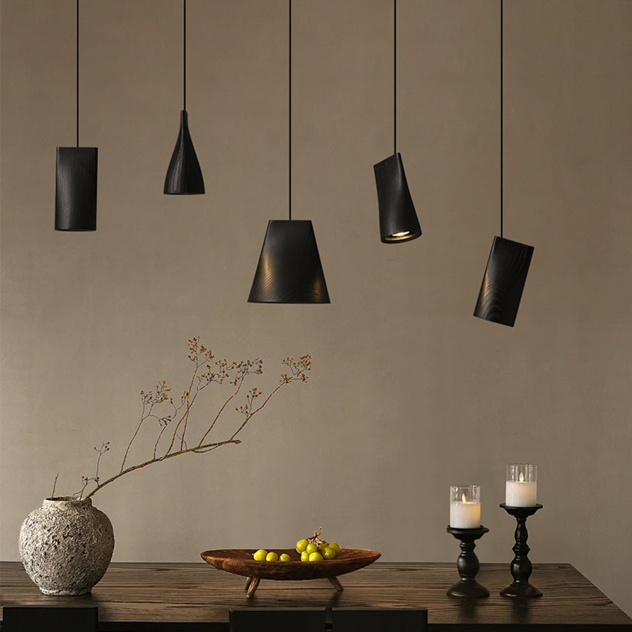 Walnut Solid Wood Minimalist Scandinavian Pendant Light