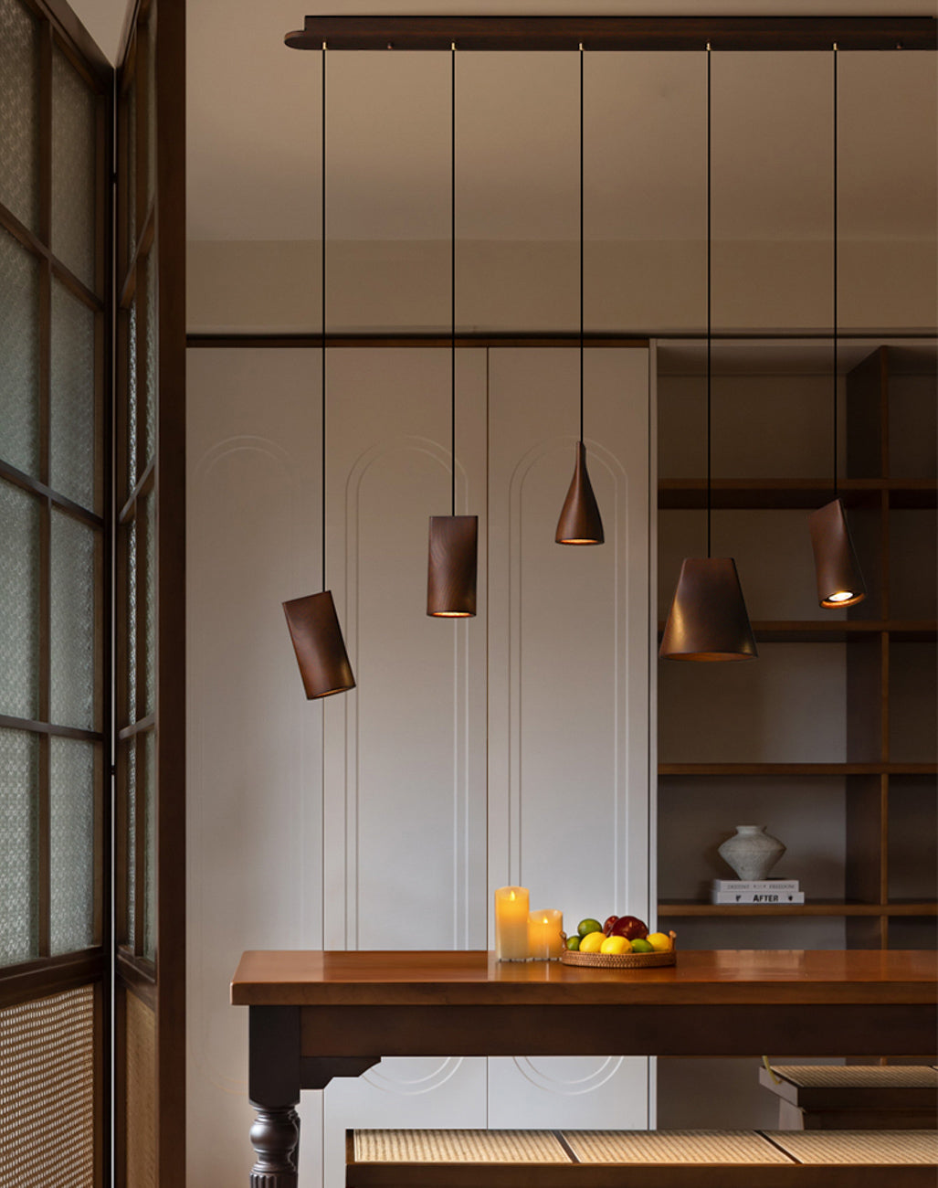 Walnut Solid Wood Minimalist Scandinavian Pendant Light