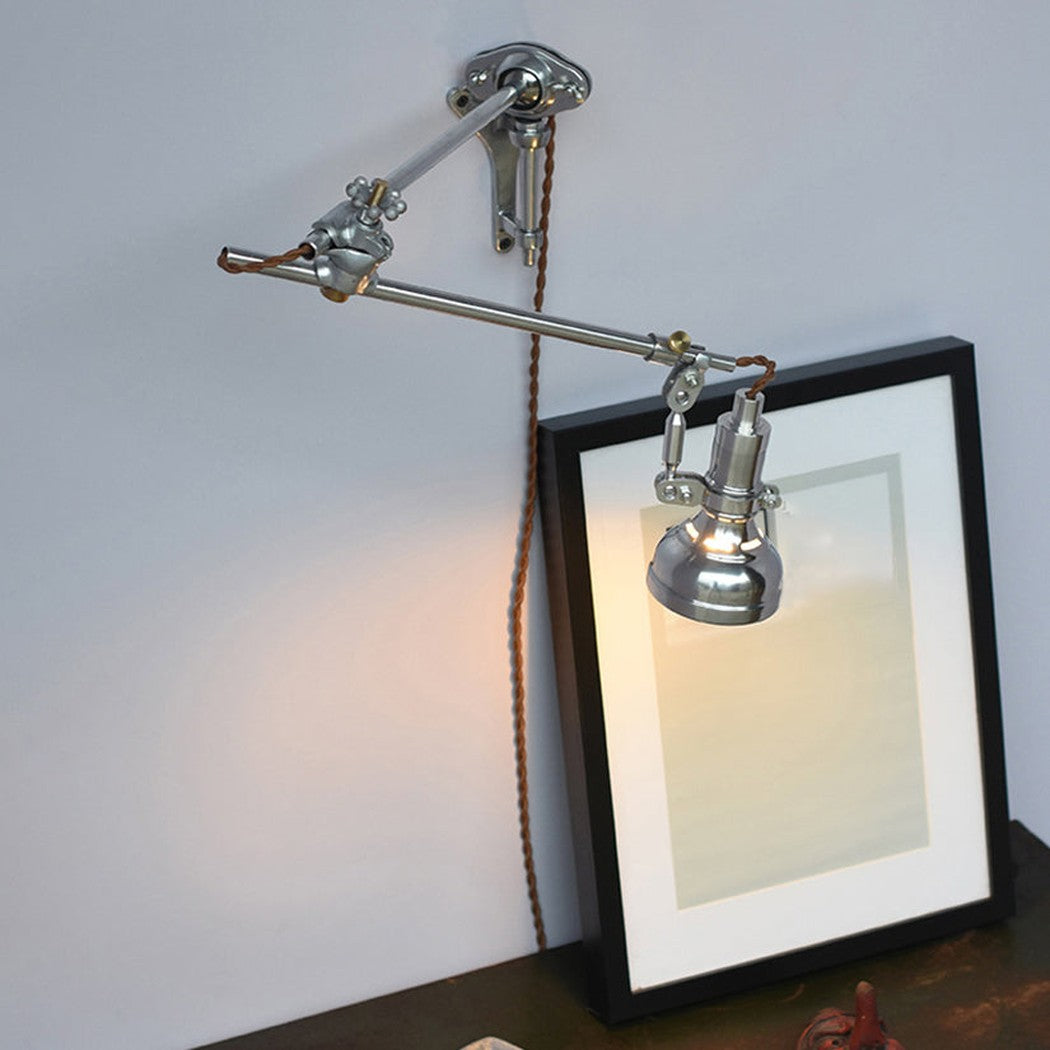 Chrome Mill House Long Arm Industrial Wall Light