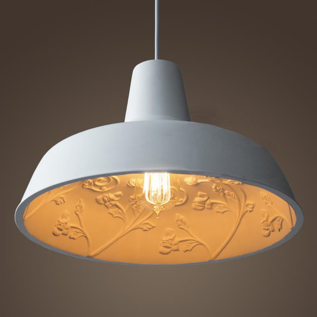 Epernay elegant white cement / resin cast pendant ceiling light