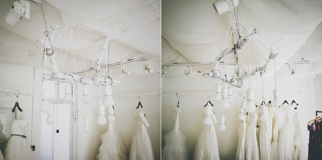 10 Light Cable hanging pendant light in white