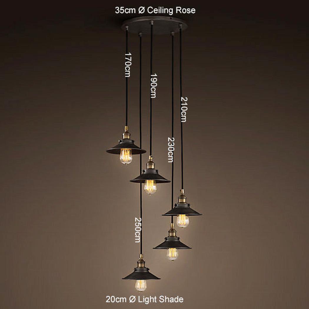Industrial Retro Loft Style Chandelier with 3 or 5 heads.