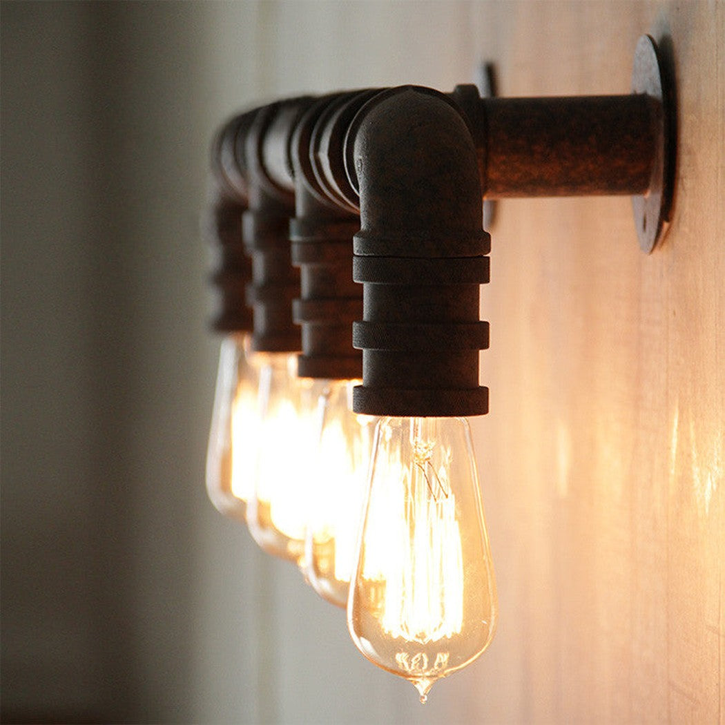 4 head water pipe wall light