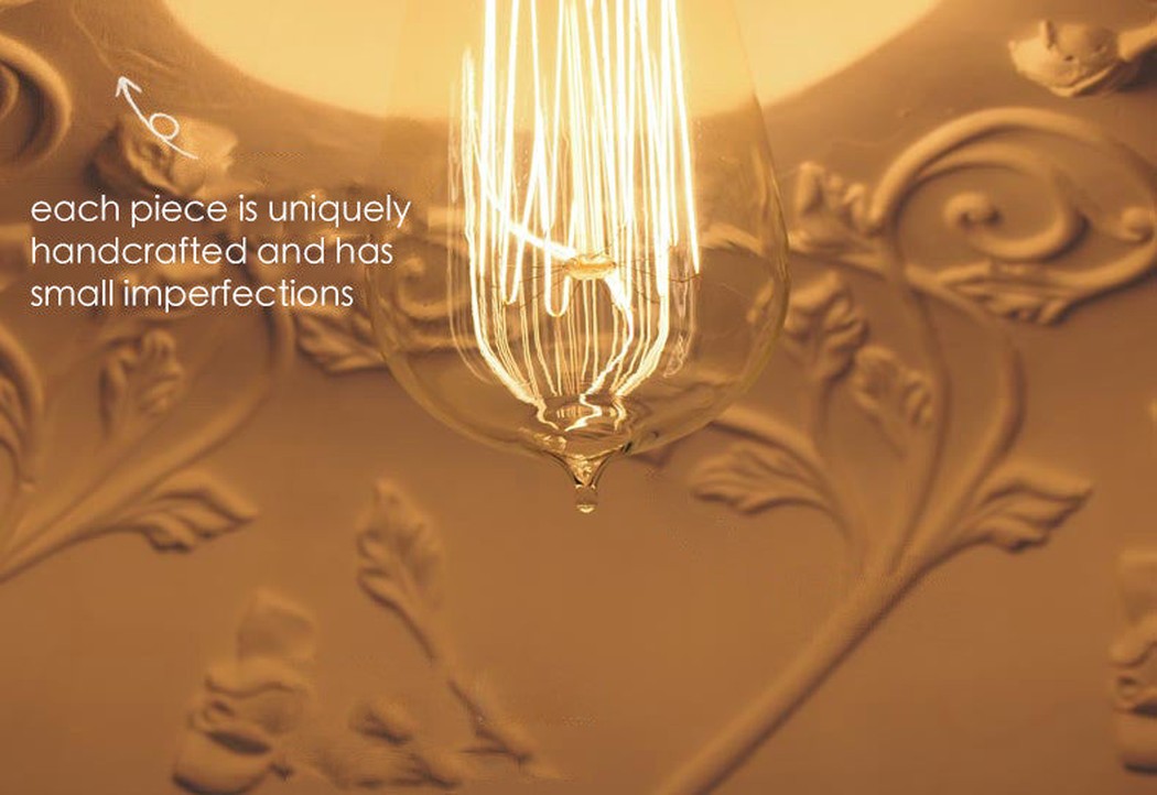 Epernay elegant white cement / resin cast pendant ceiling light