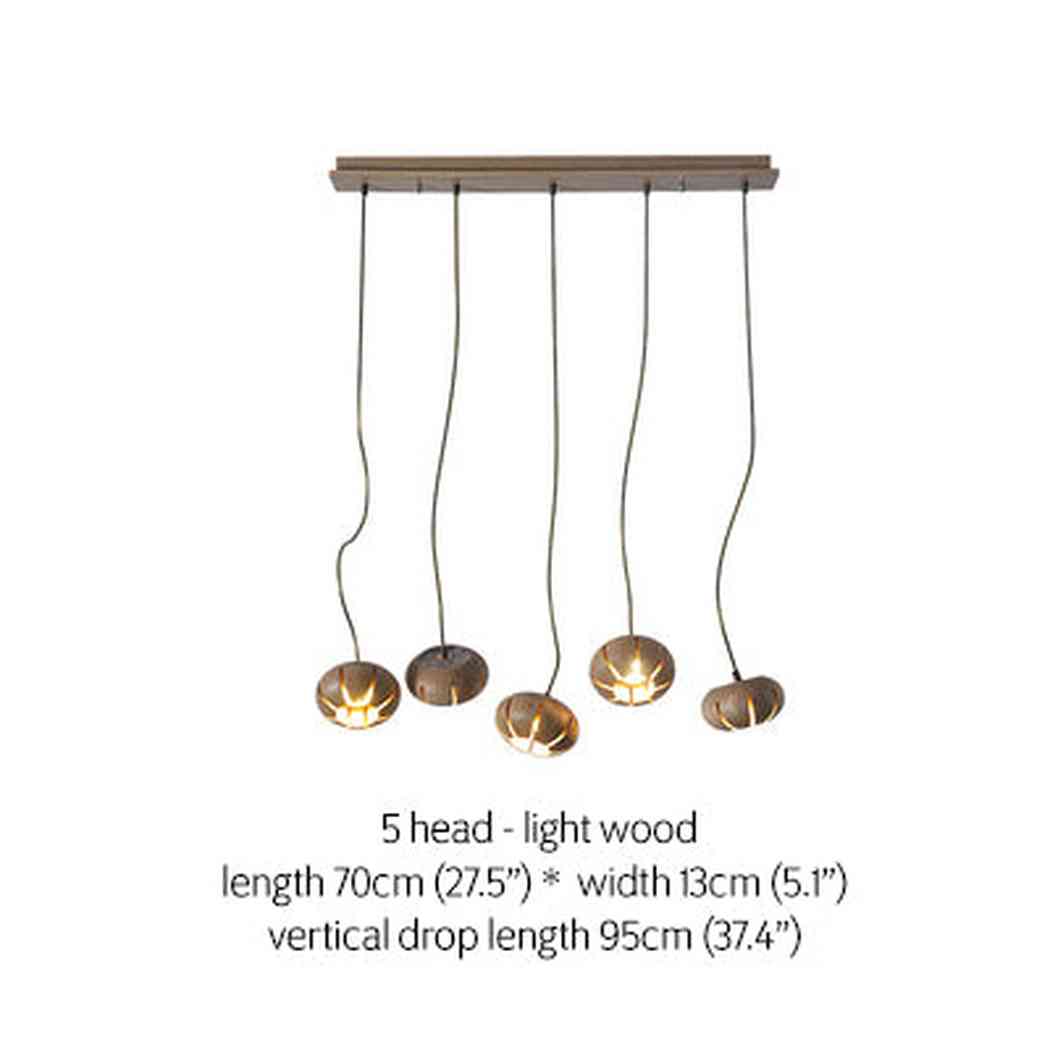 Wooden Petal Kitchen Island Pendant Light