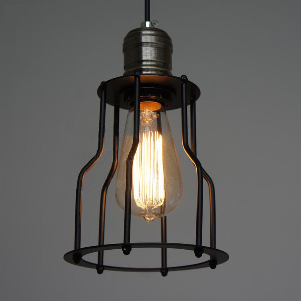 Industrial Wire Cage 6 Bulb Pendant Light