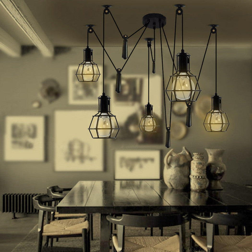 Work Lamp Cage Chandelier