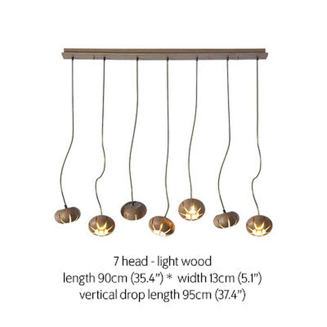 Wooden Petal Kitchen Island Pendant Light