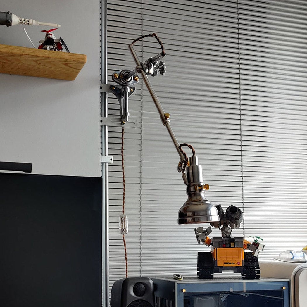 Chrome Mill House Long Arm Industrial Wall Light