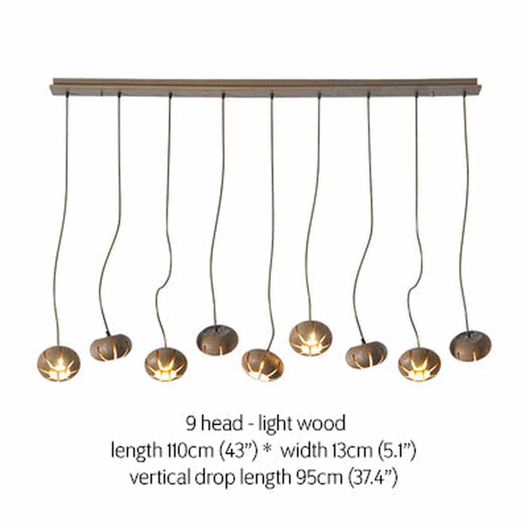 Wooden Petal Kitchen Island Pendant Light