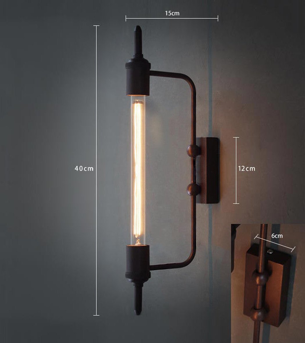 Antique Pencil Bulb Wall Light Measurements