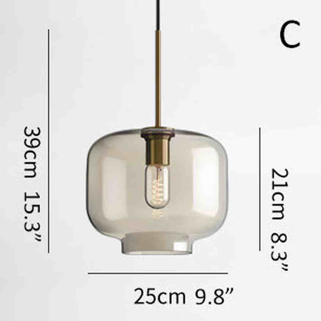 Millow Glass Shade Brass Fitting Pendant Light