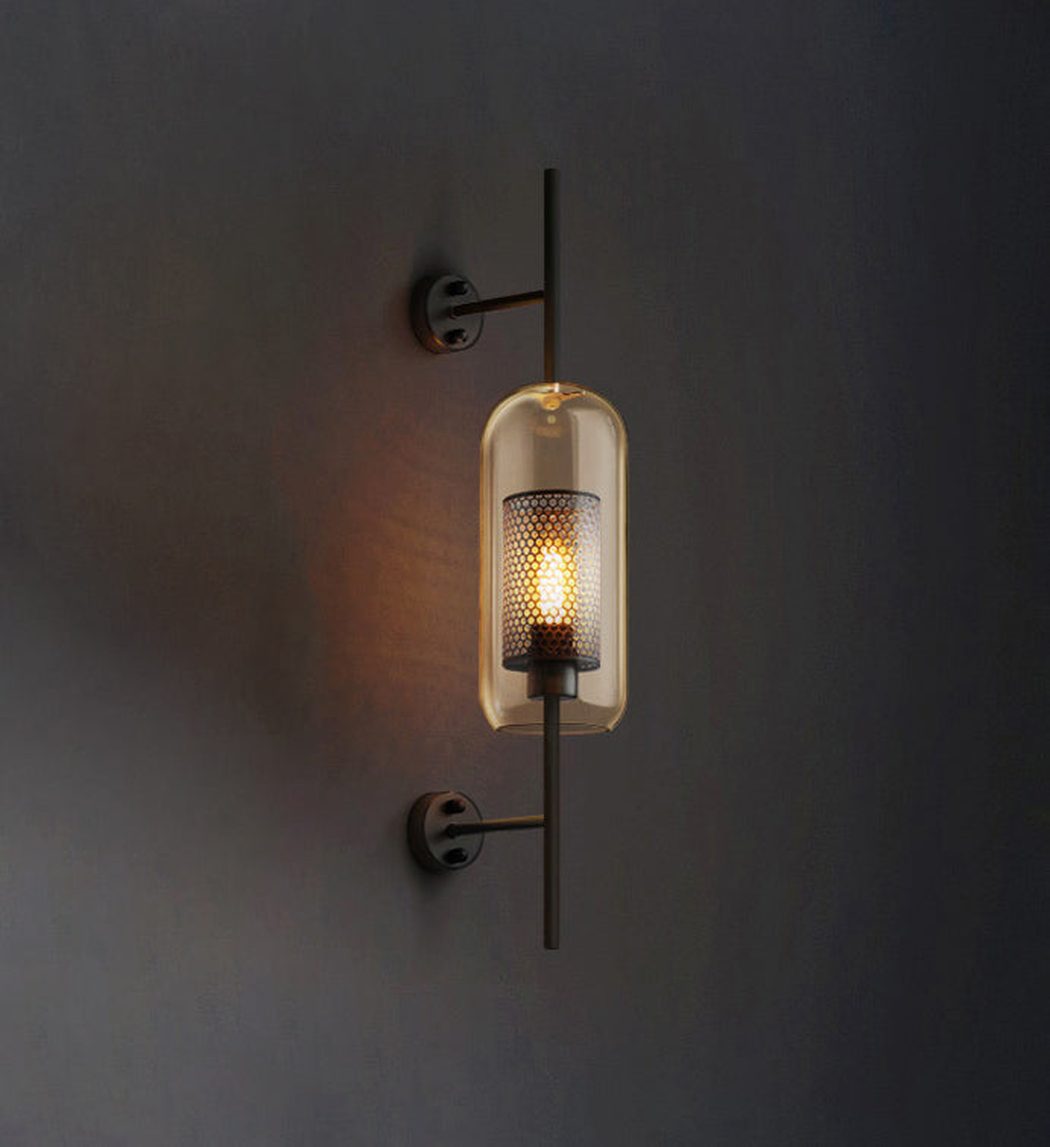Chiswick Glass Shade Brass Fitting Wall Light