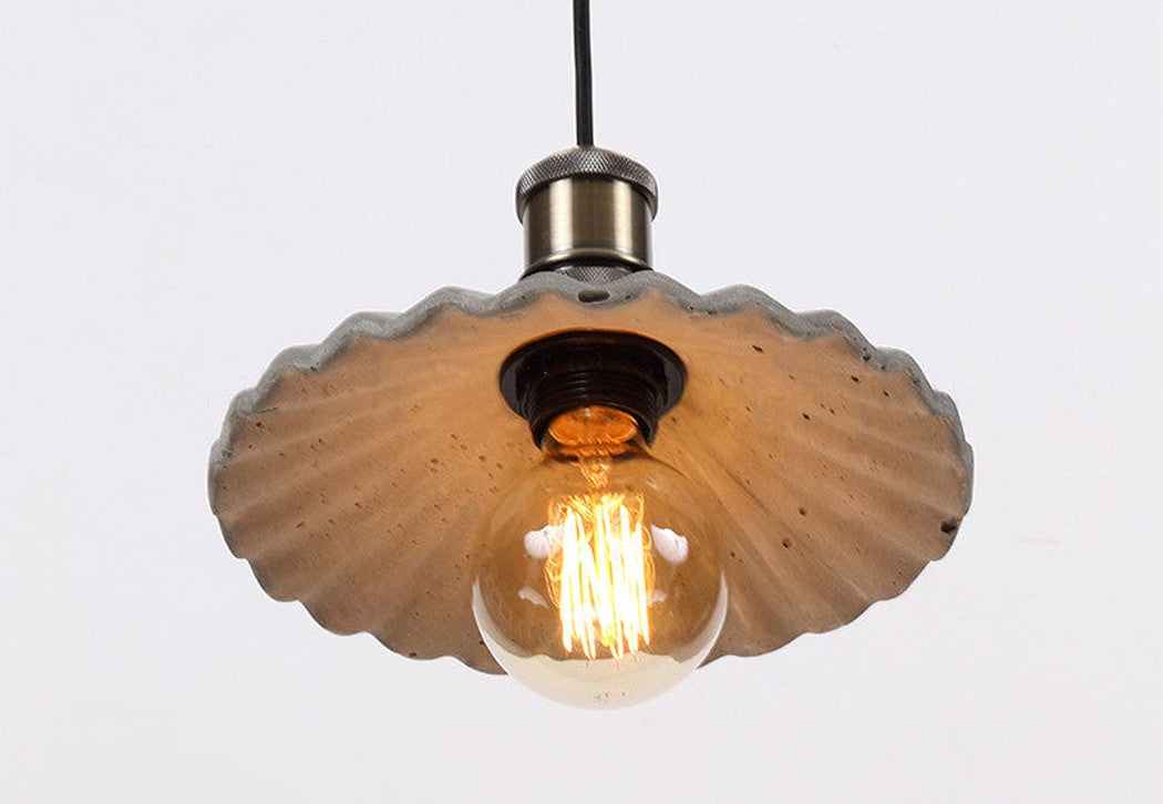 Presto Concrete Fluted Pendant Light - bottom view