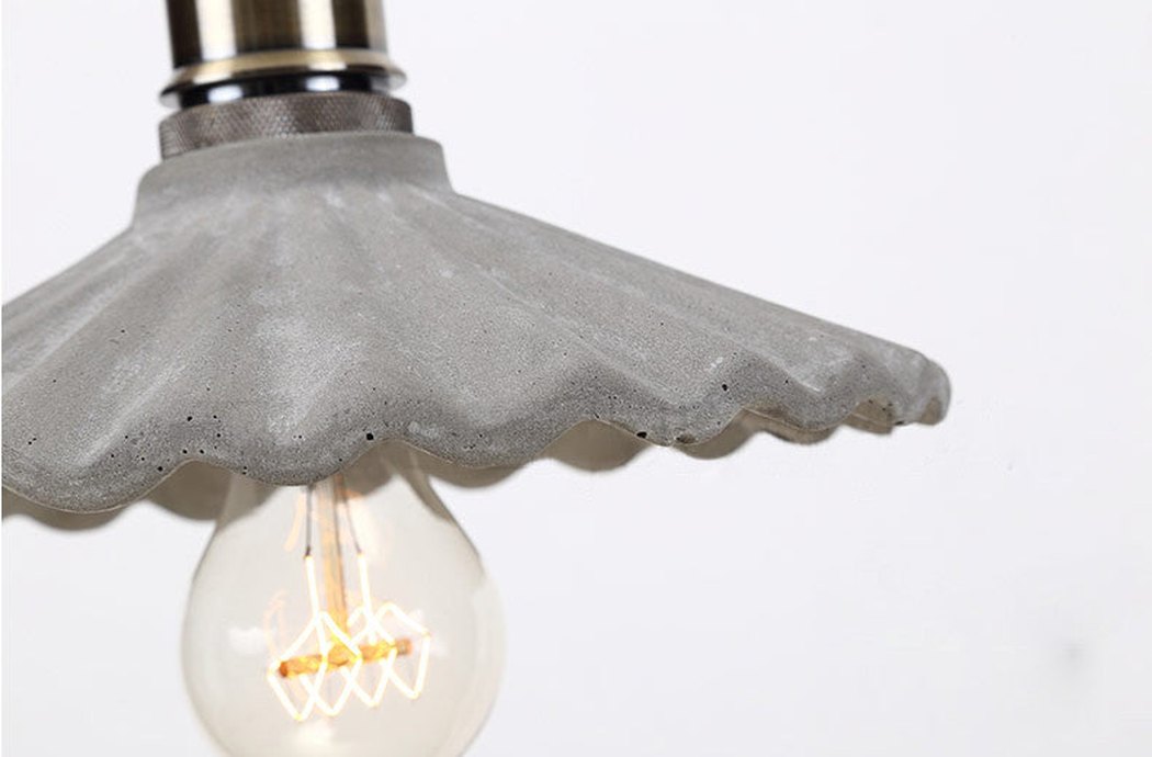 Presto Concrete Fluted Pendant Light - detail view