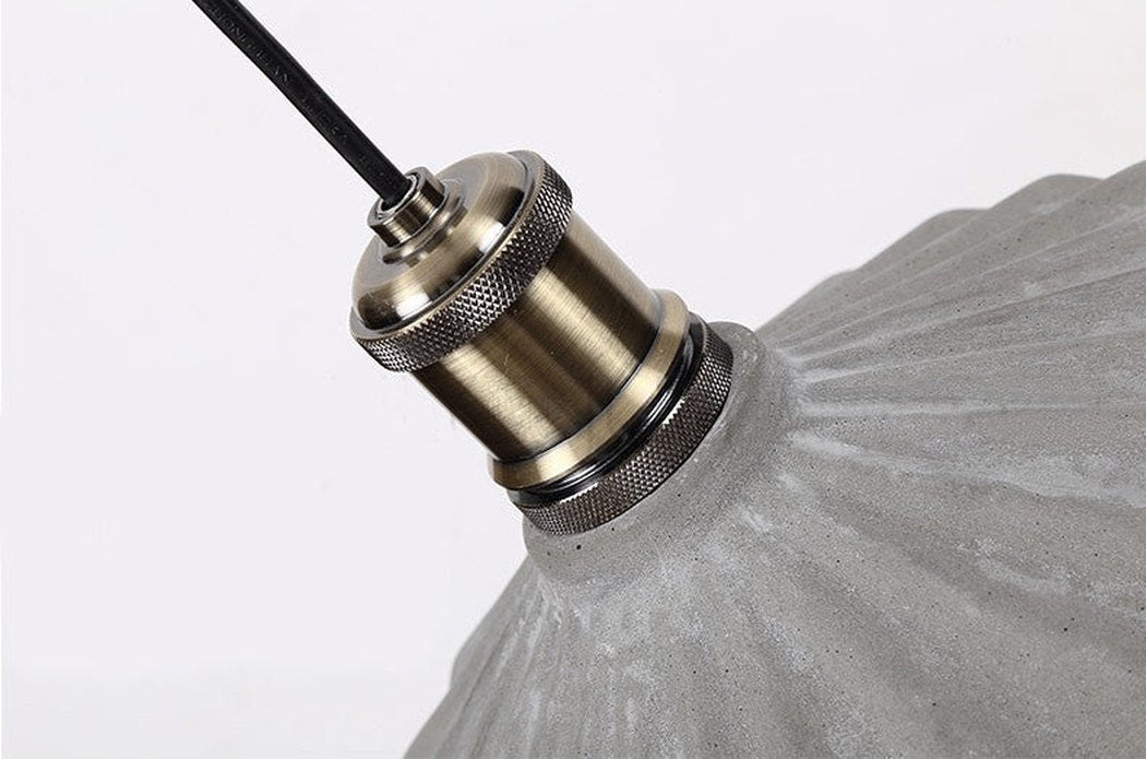Presto Concrete Fluted Pendant Light - top view