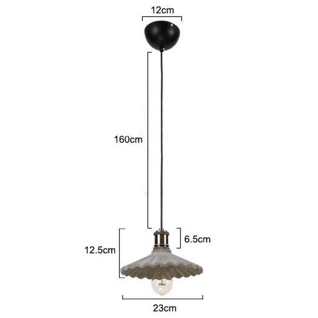 Presto Concrete Fluted Pendant Light - measurements
