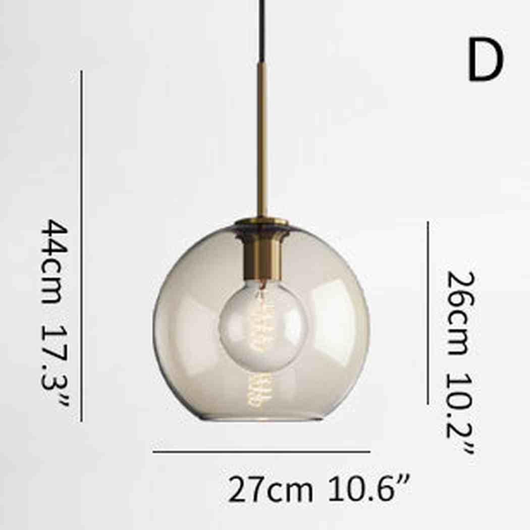 Millow Glass Shade Brass Fitting Pendant Light