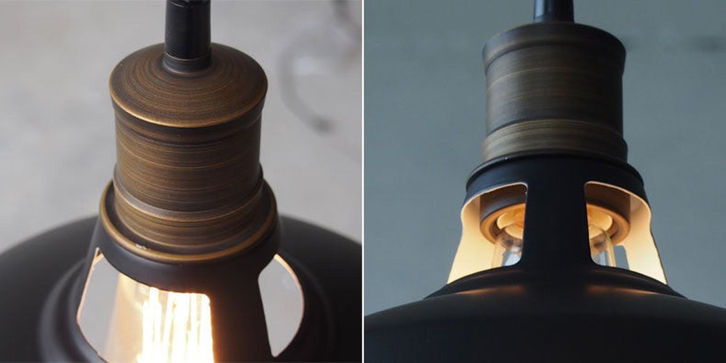 Duotone industrial metal shade retro pendant light. Ceiling Light