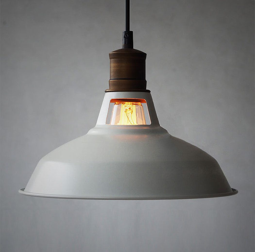 Duotone industrial metal shade retro pendant light. Ceiling Light