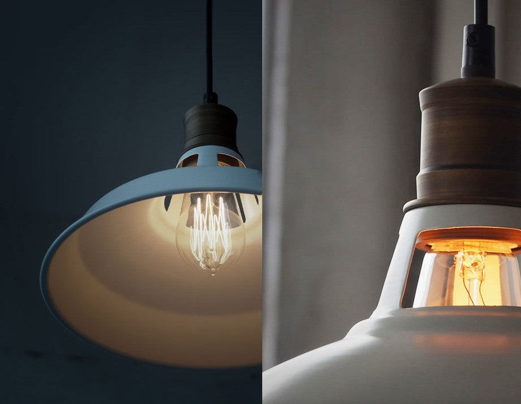 Duotone industrial metal shade retro pendant light. Ceiling Light