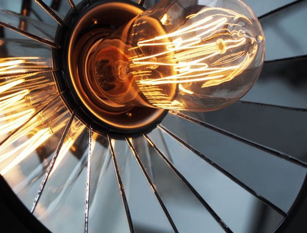Black mirror shade ceiling light - details