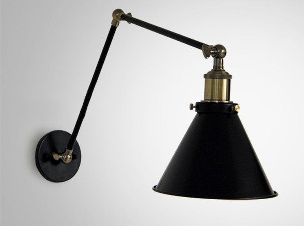 Black Cone Shade Contemporary Loft Wall Sconce