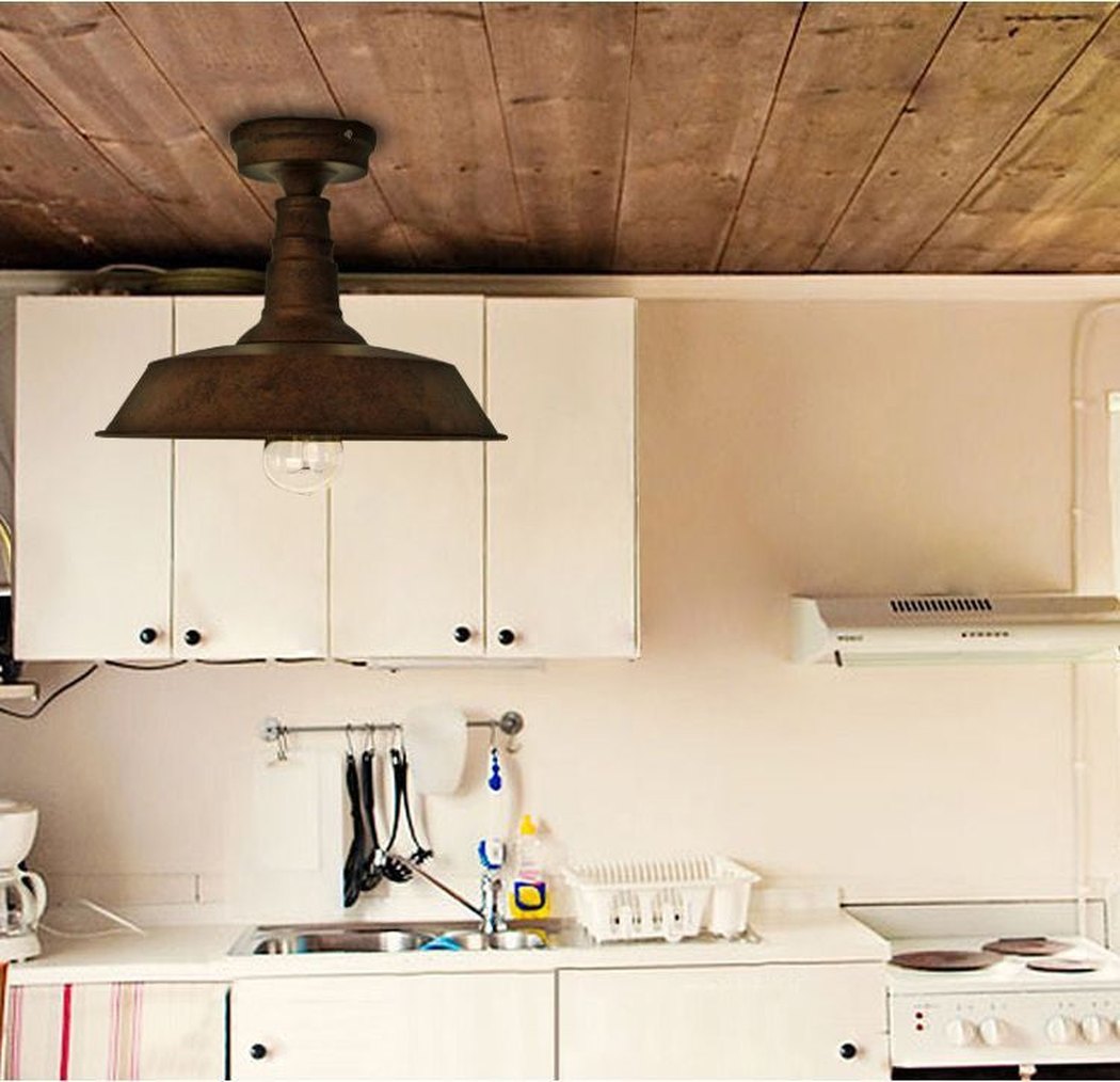 rustic vintage industrial ceiling light with edison bulb