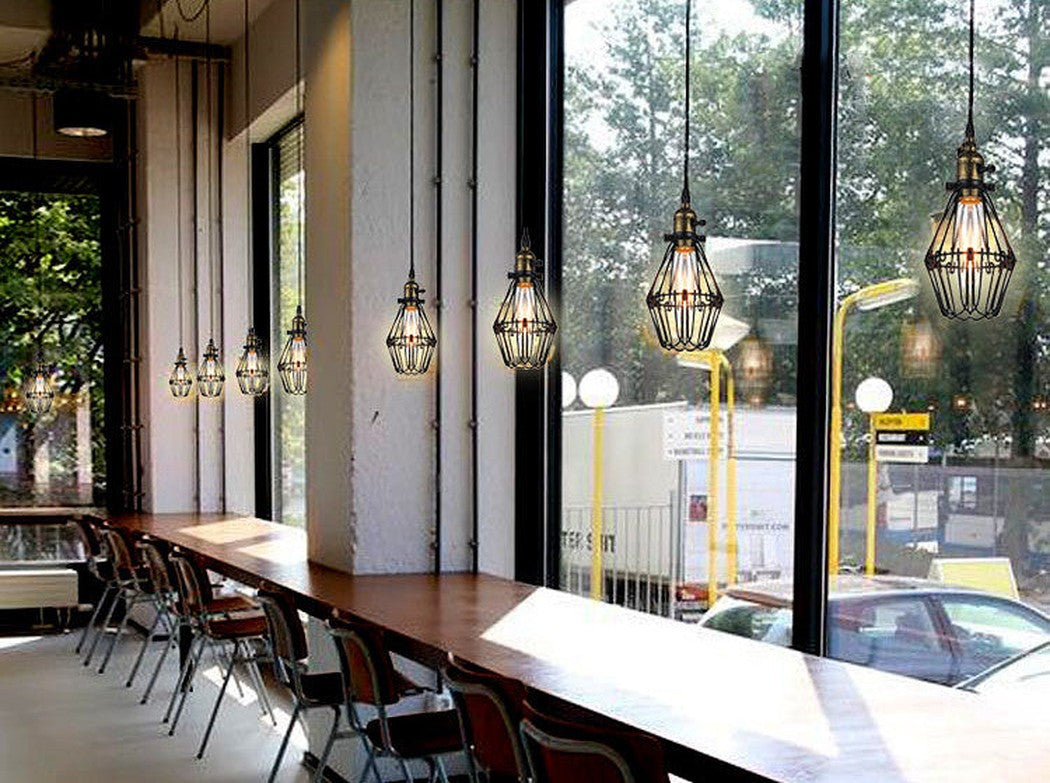 Kaye Wire Cage Industrial Retro Pendant Light