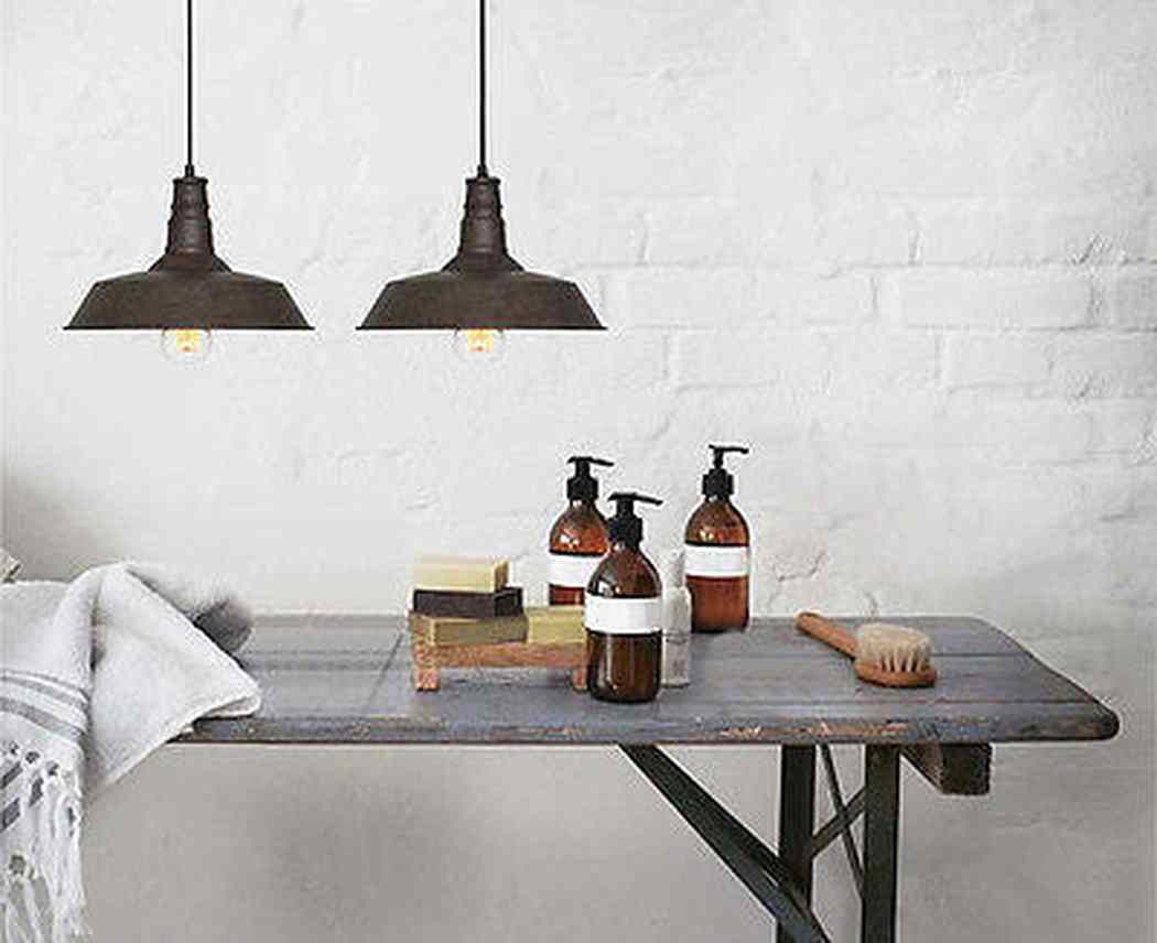 Vintage Industrial Pendant Light Rustic brown