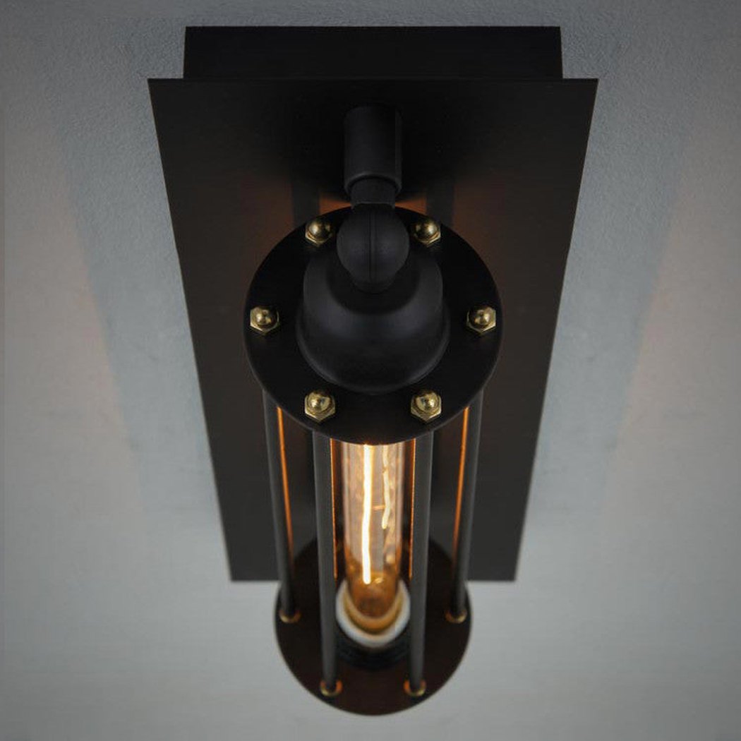 Industrial Retro Long Pencil Bulb Metal Wall Sconce Light