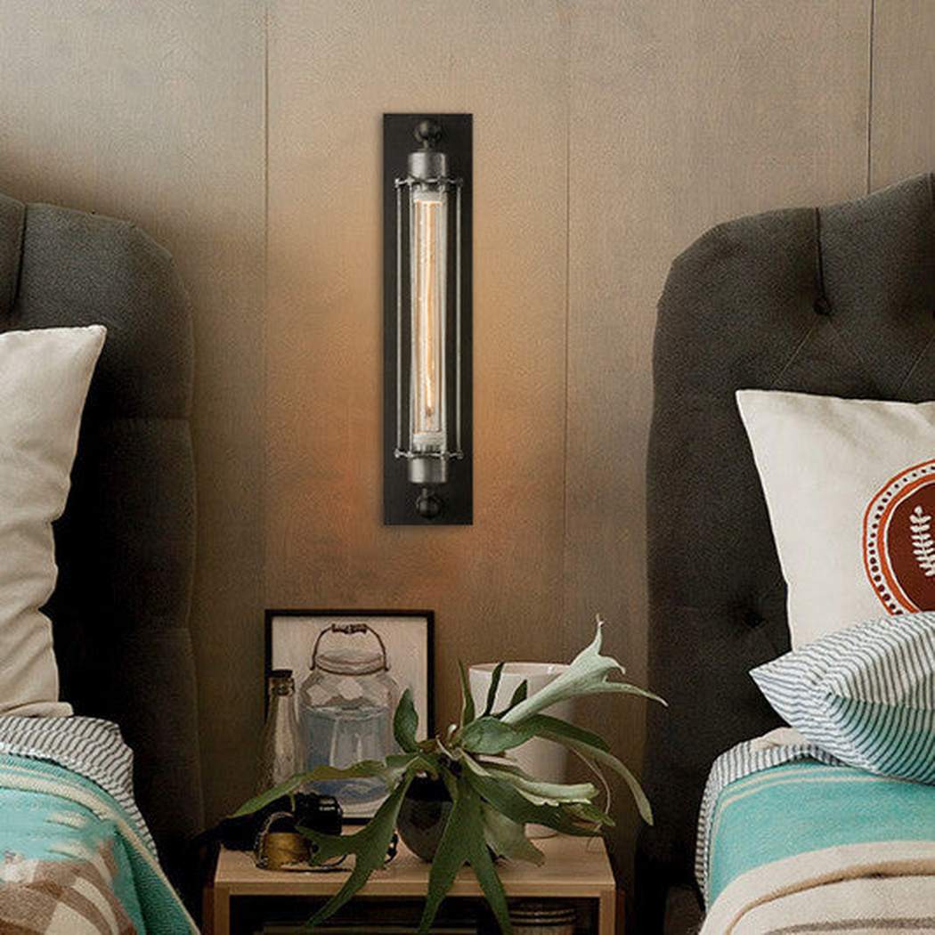 Industrial Retro Long Pencil Bulb Metal Wall Sconce Light
