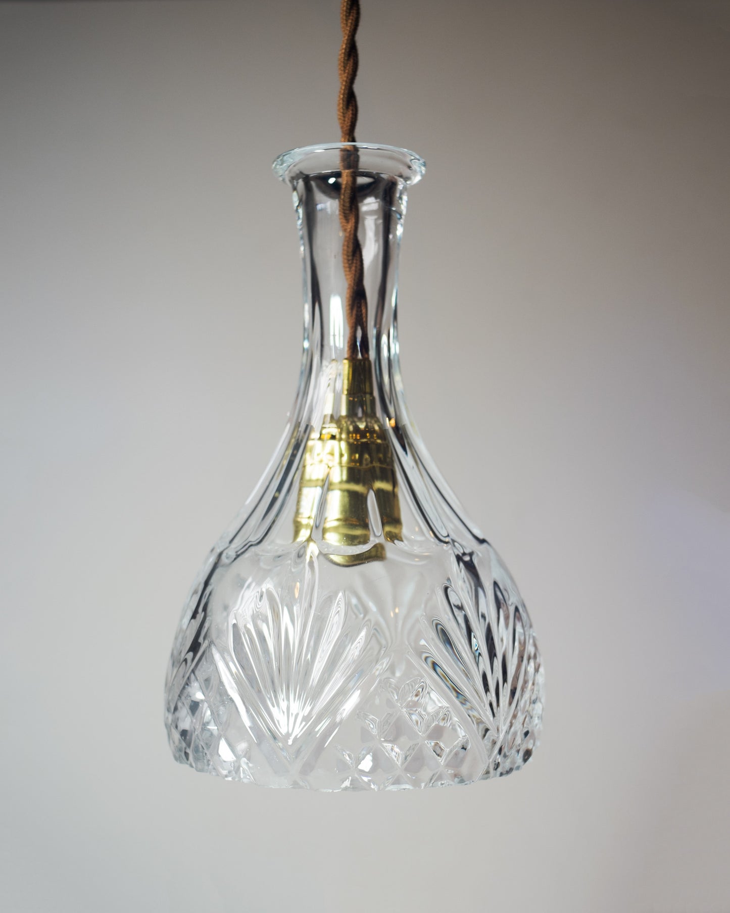 Lee Broom Replica Decanter Glass Fabric Cord Pendant Light