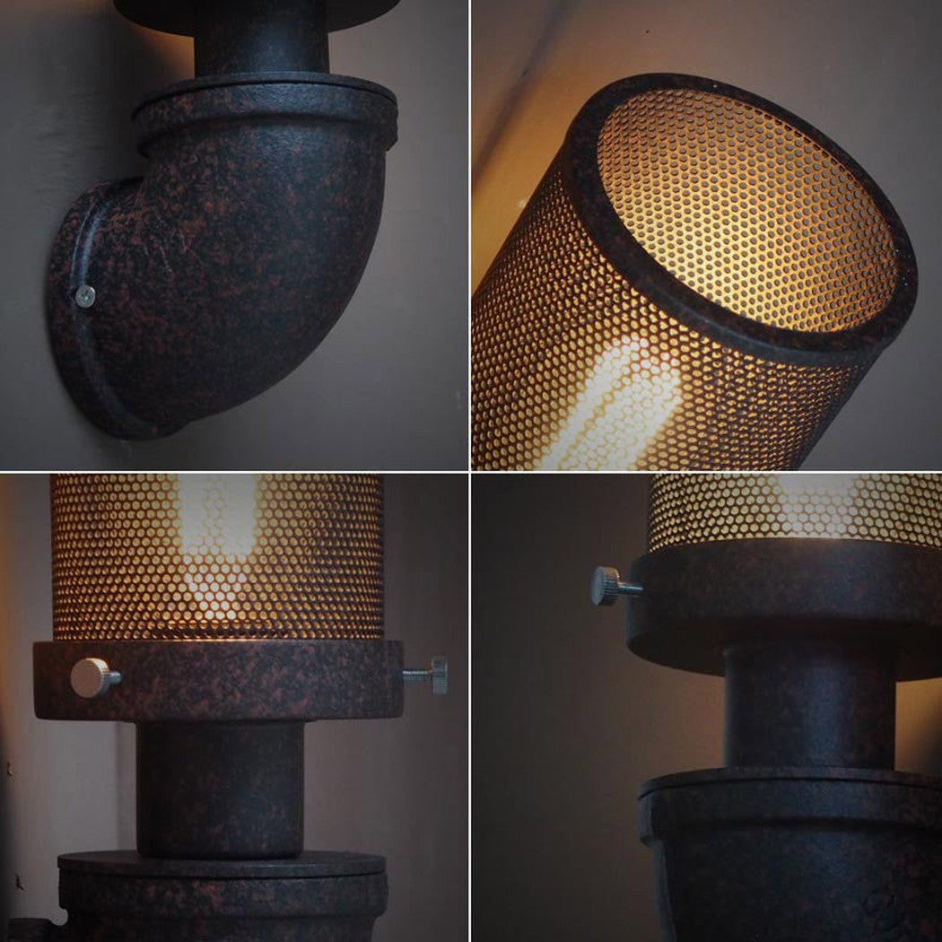 Mesh Iron Pipe Industrial Retro Wall Light