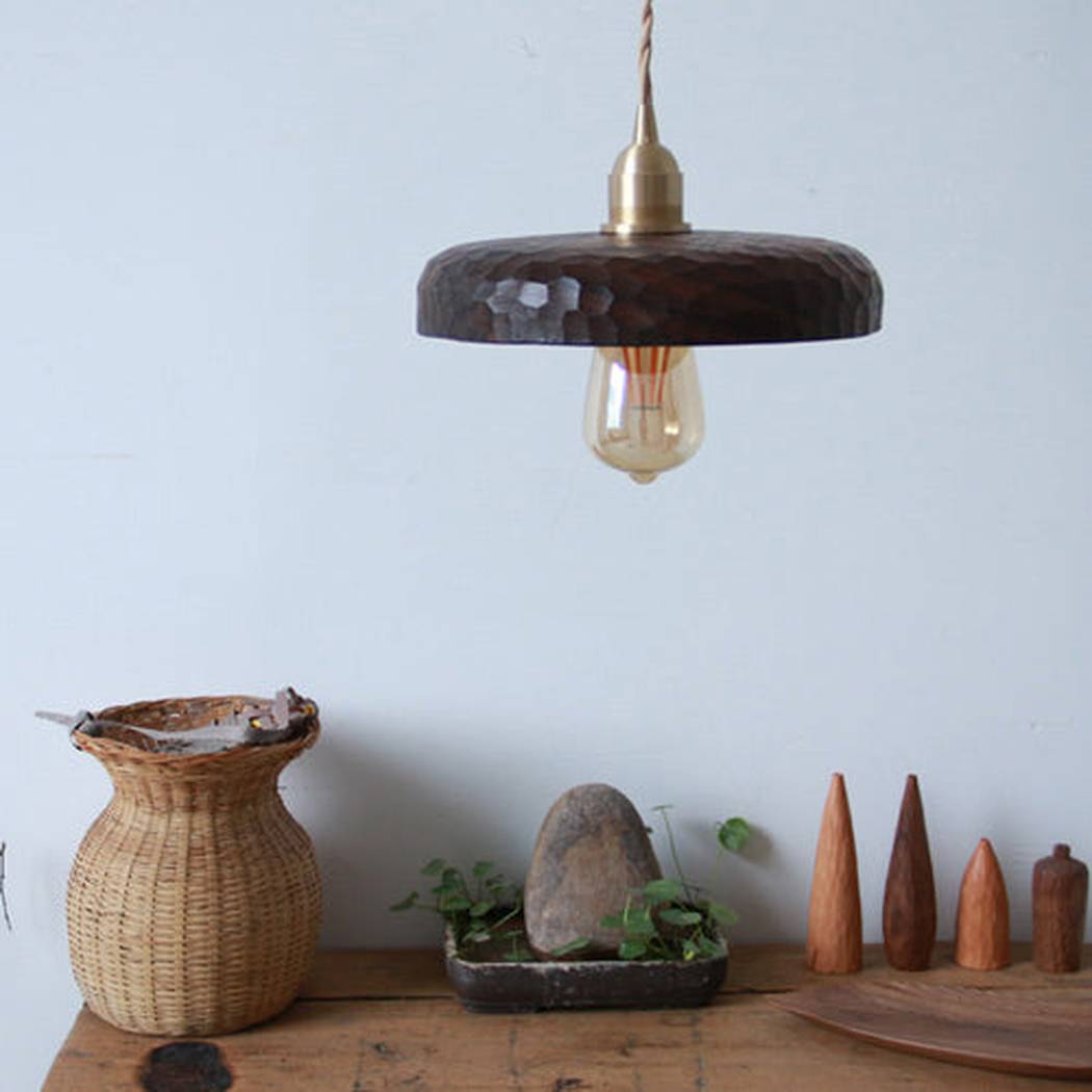Kuksa wooden chiseled shade pendant Light