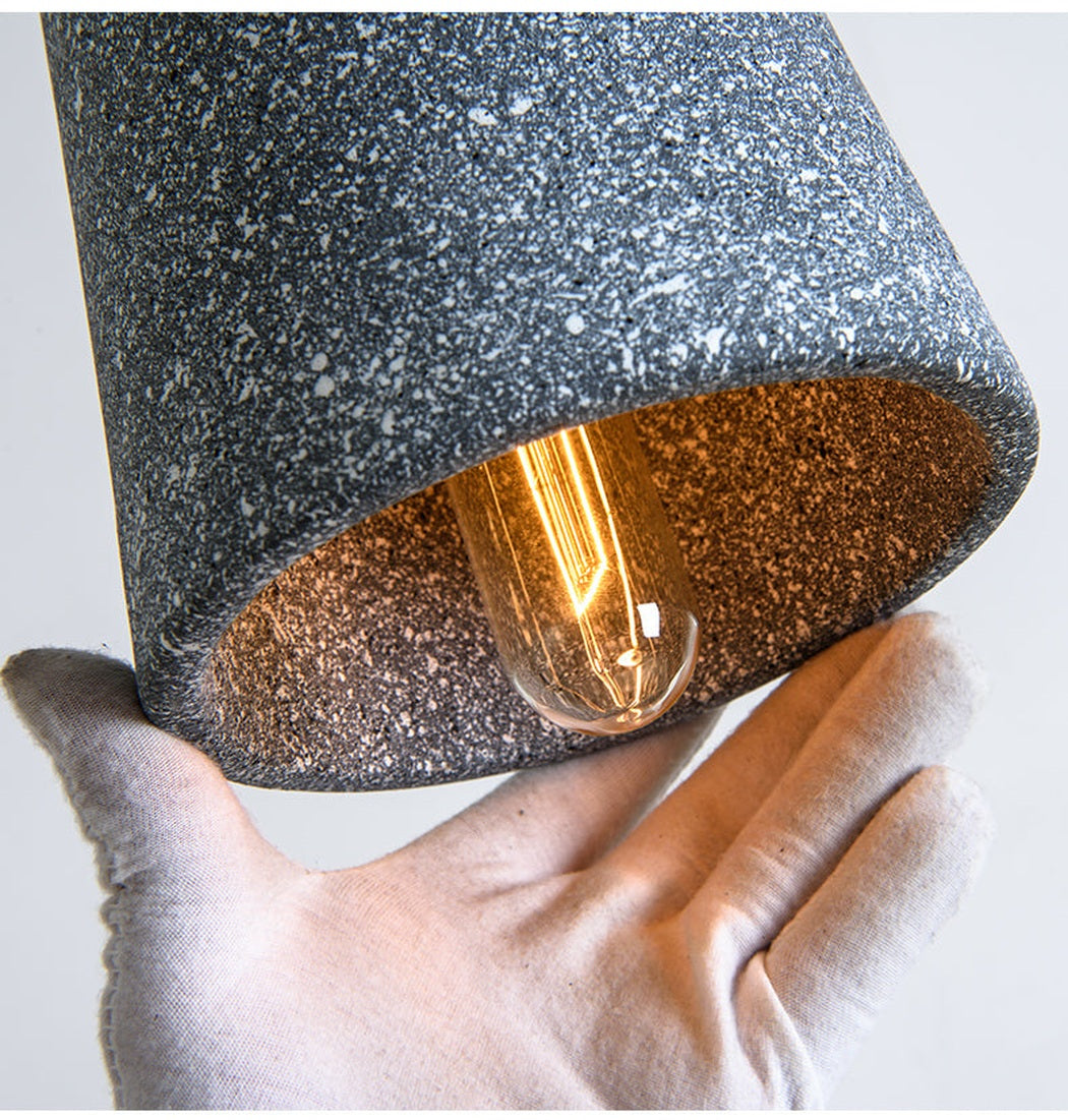 Coburg Wooden Top Stone Shade Pendant Light