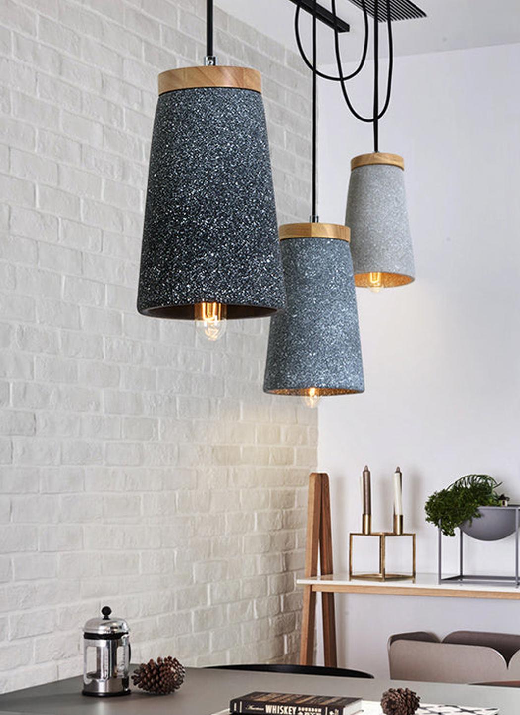 Coburg Wooden Top Stone Shade Pendant Light