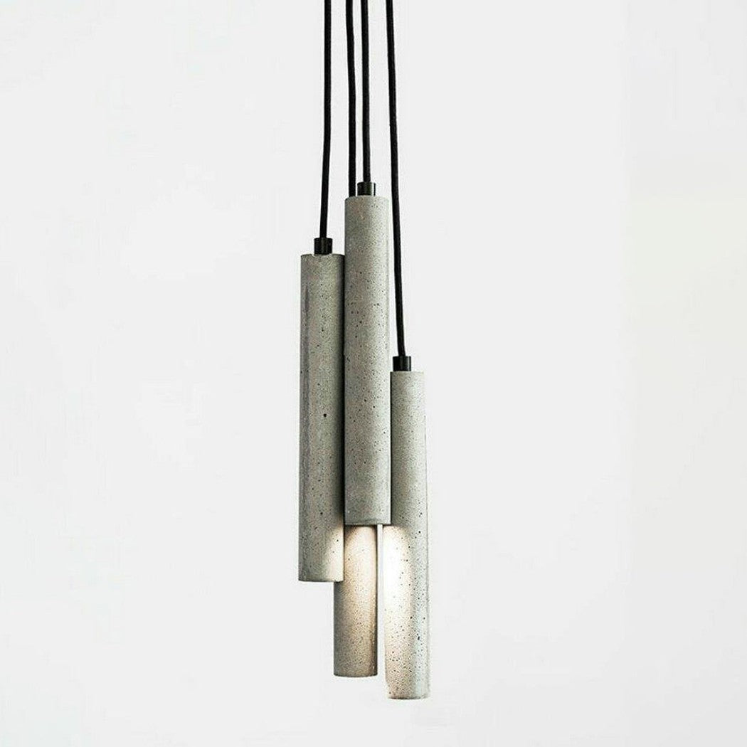 Long Concrete Pipe Minimalist Line Pendant Light