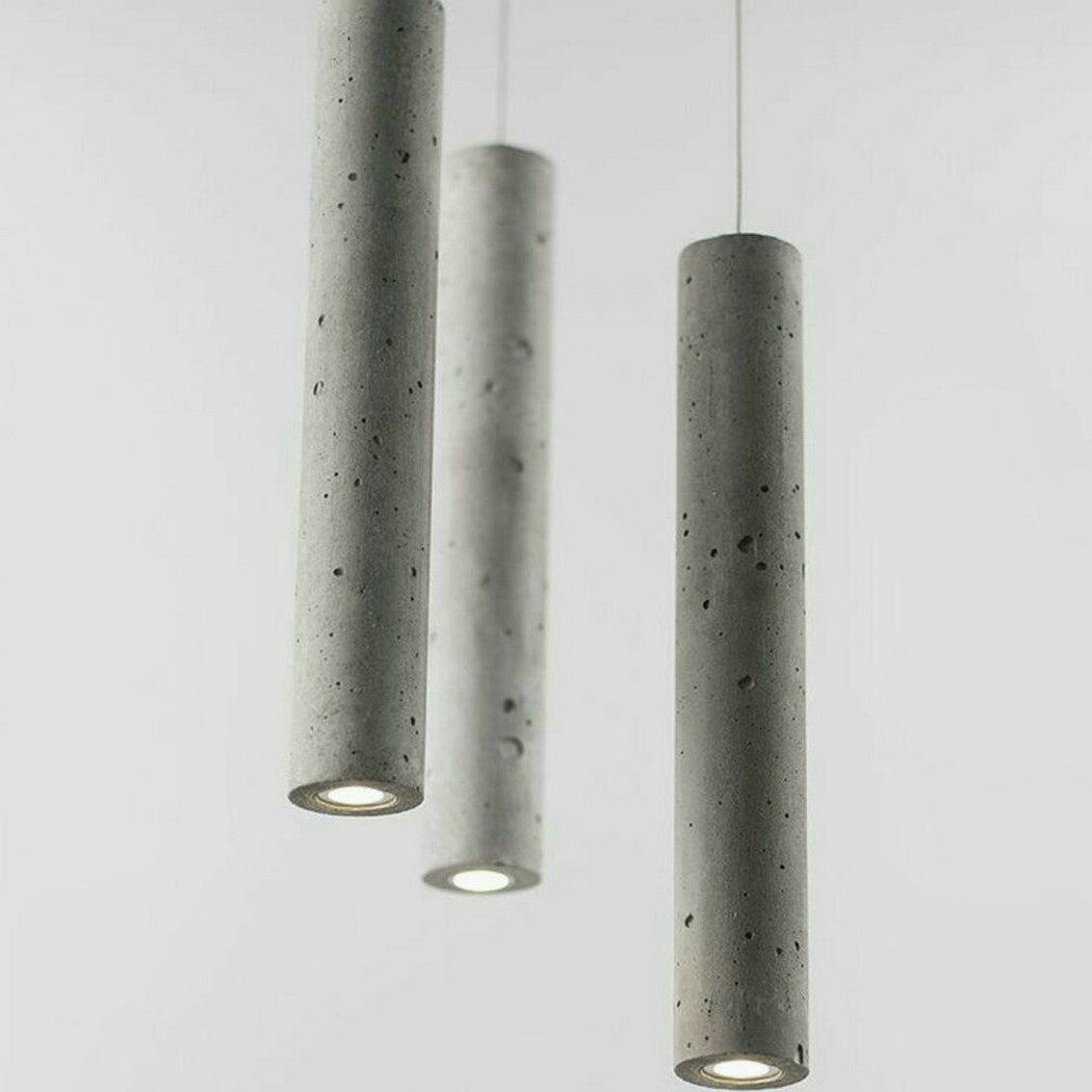 Long Concrete Pipe Minimalist Line Pendant Light