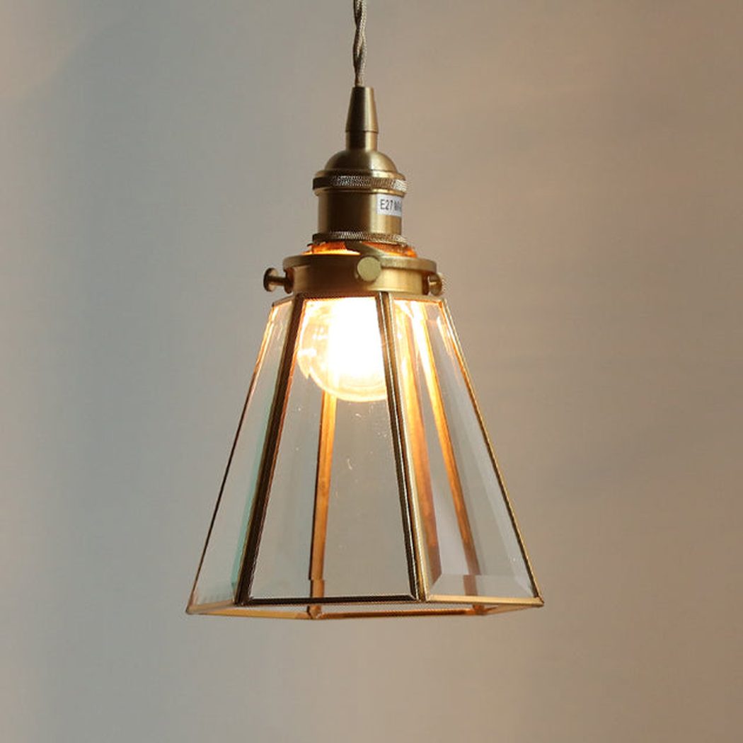 Lanterna brass frame glass pendant light