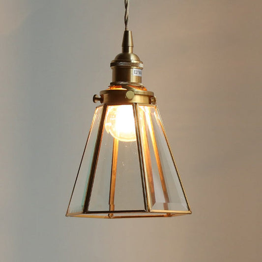 Lanterna brass frame glass pendant light