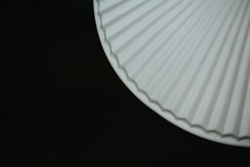 Eden Fluted White Shade With Brass Fitting midcentury Pendant Light